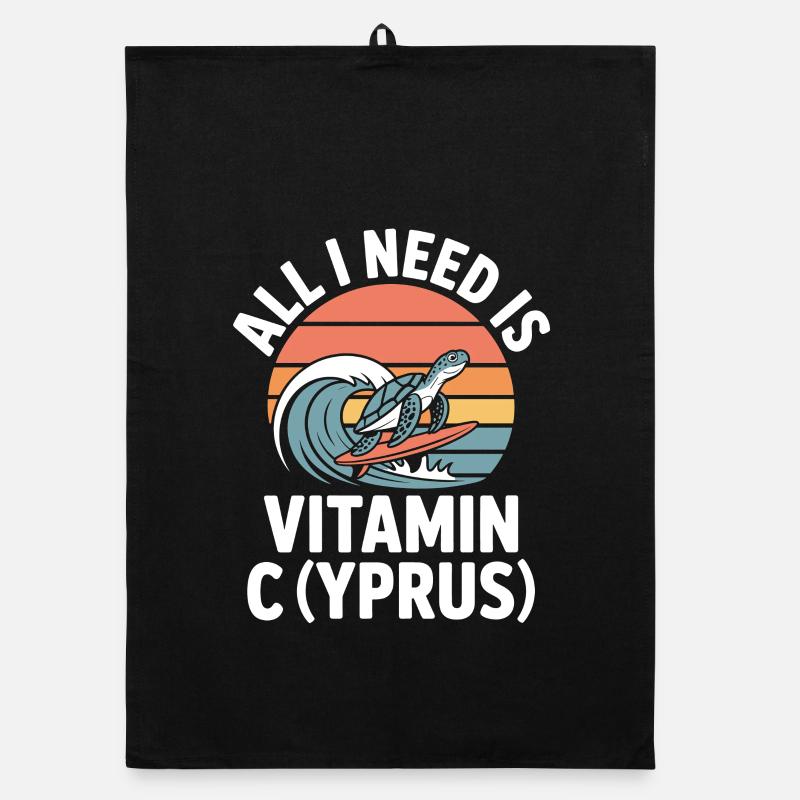 Zypern All I Need Is Vitamin Cyprus Zypern Flagge Organic Geschirrtuch