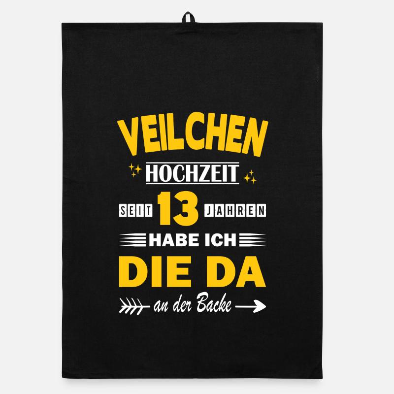 Veilchenhochzeit 13 Hochzeitstag Jahrestag Ehemann Organic Geschirrtuch