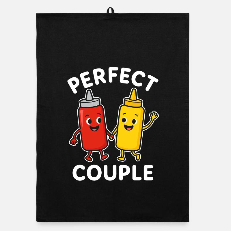 Couple parfait Ketchup Mustarde Amis Torchon bio
