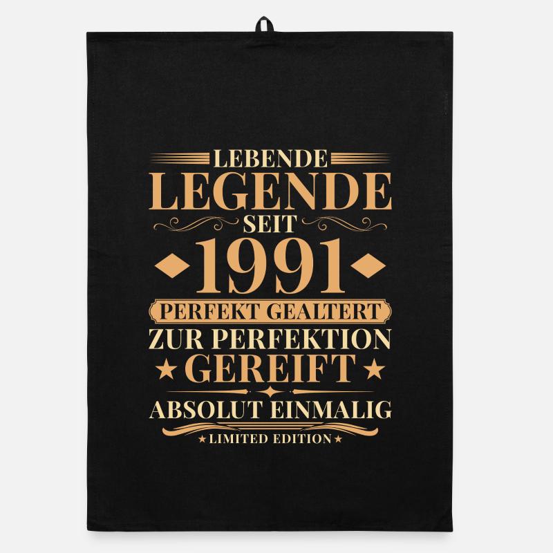 35th birthday Perfectly aged since 1991 Organic dish towel