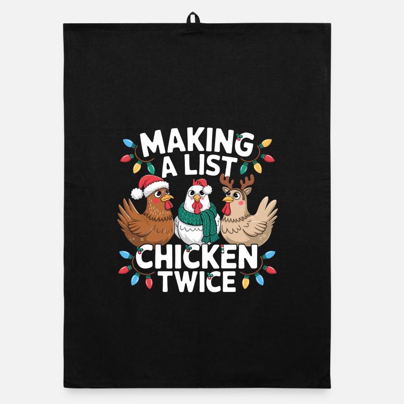 Making A List Chicken Twice Lustiger Weihnachts Organic dish towel