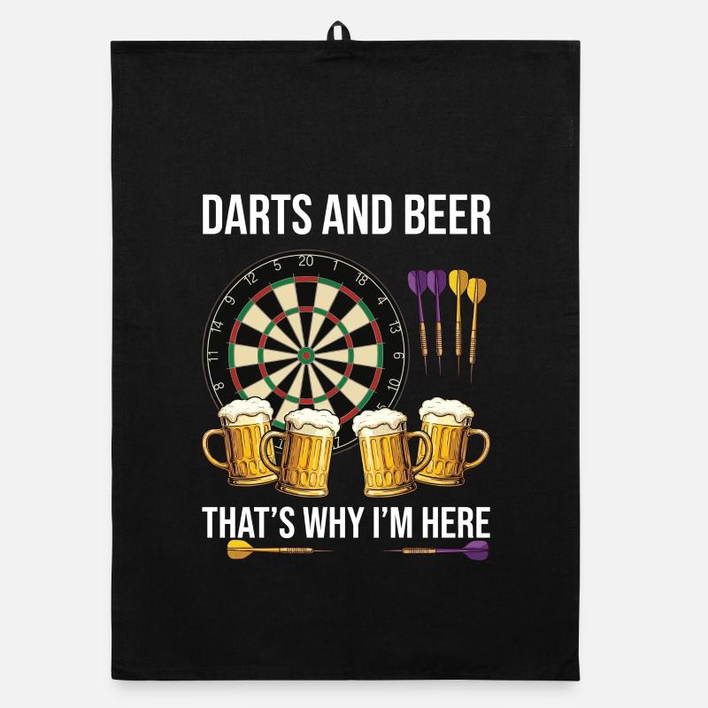 Darts and Beer – That's Why I'm Here Design Organic dish towel