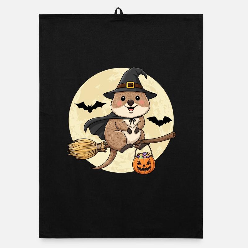 Douce Sorcière Quokka Halloween Torchon bio