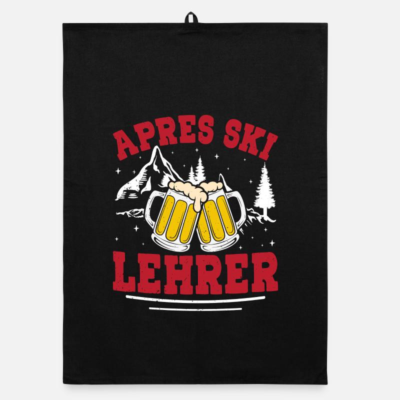 Skiing APRES-SKI INSTRUCTOR Party Fun Organic dish towel