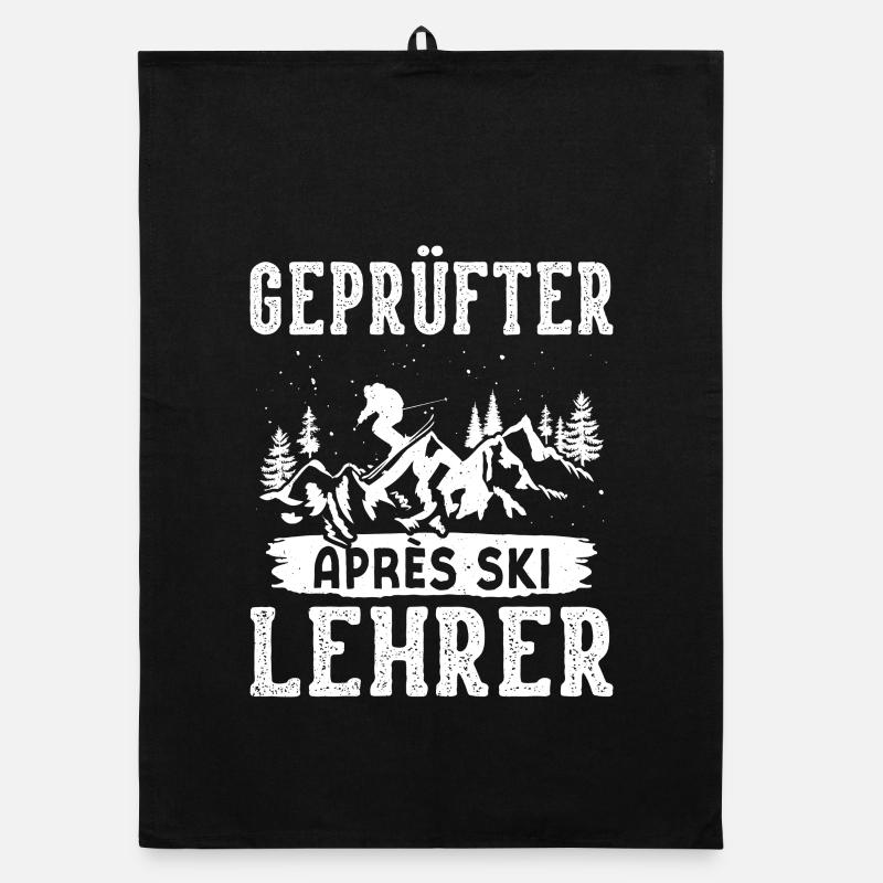 Skier CERTIFIED APRÈS-SKI INSTRUCTOR Fun Organic dish towel