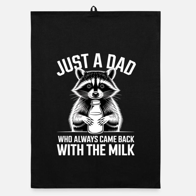 Raccoon Dad Milk Return Organic dish towel