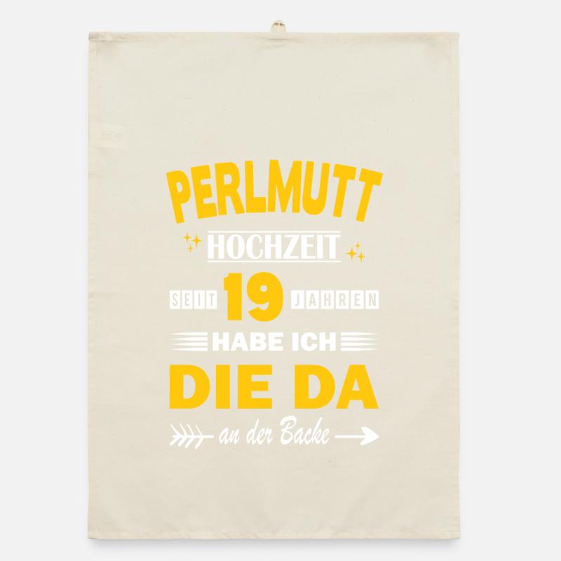 Perlmutthochzeit 19 Hochzeitstag Jahrestag Ehemann Organic Geschirrtuch