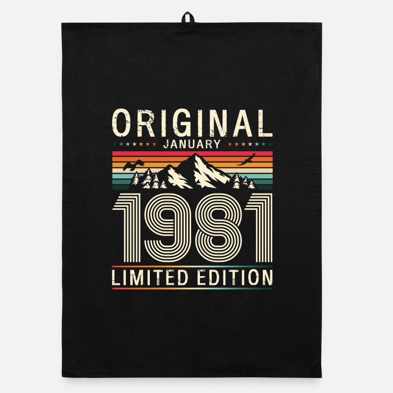 45th Birthday Original January 1981 Organic dish towel
