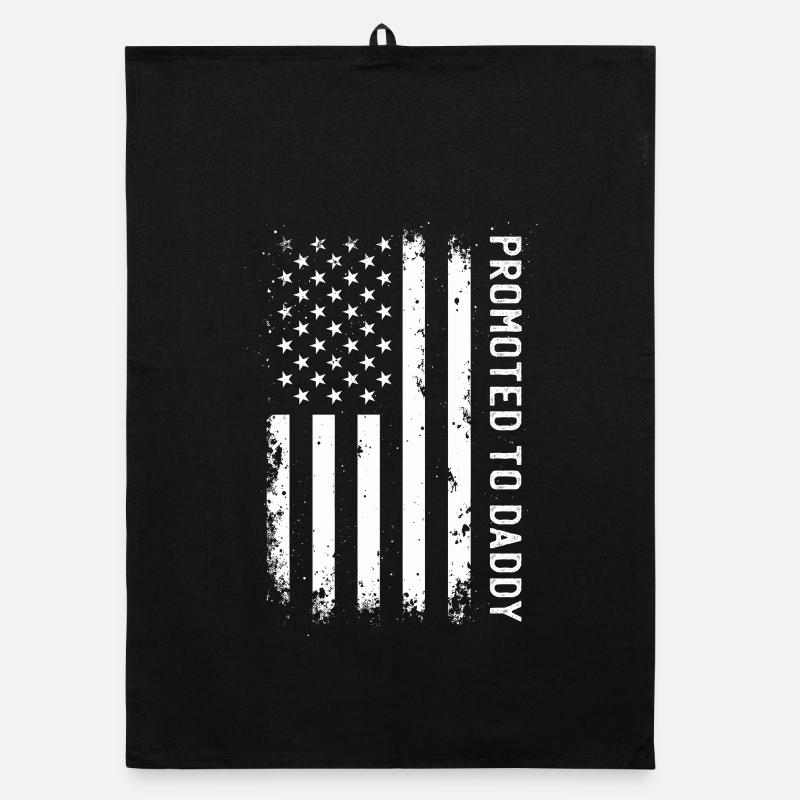 Promoted To Daddy US Flagge Stolzer Vater Organic Geschirrtuch