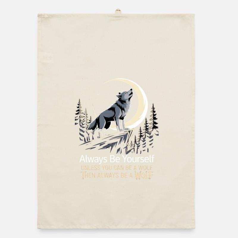 Sei immer du selbst, es sei denn, du kannst ein Wolf sein Organic Geschirrtuch