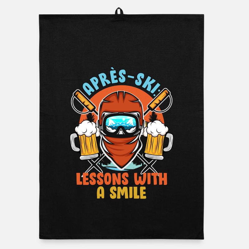 Ski Instructor APRES-SKI LESSONS WITH A SMILE Lustig Organic dish towel
