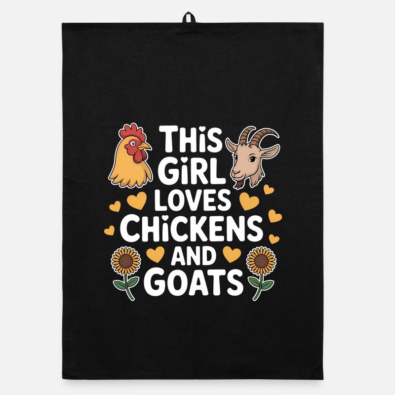 Chickens Goats Saying Chicken Funny Chickens Gift Organic dish towel
