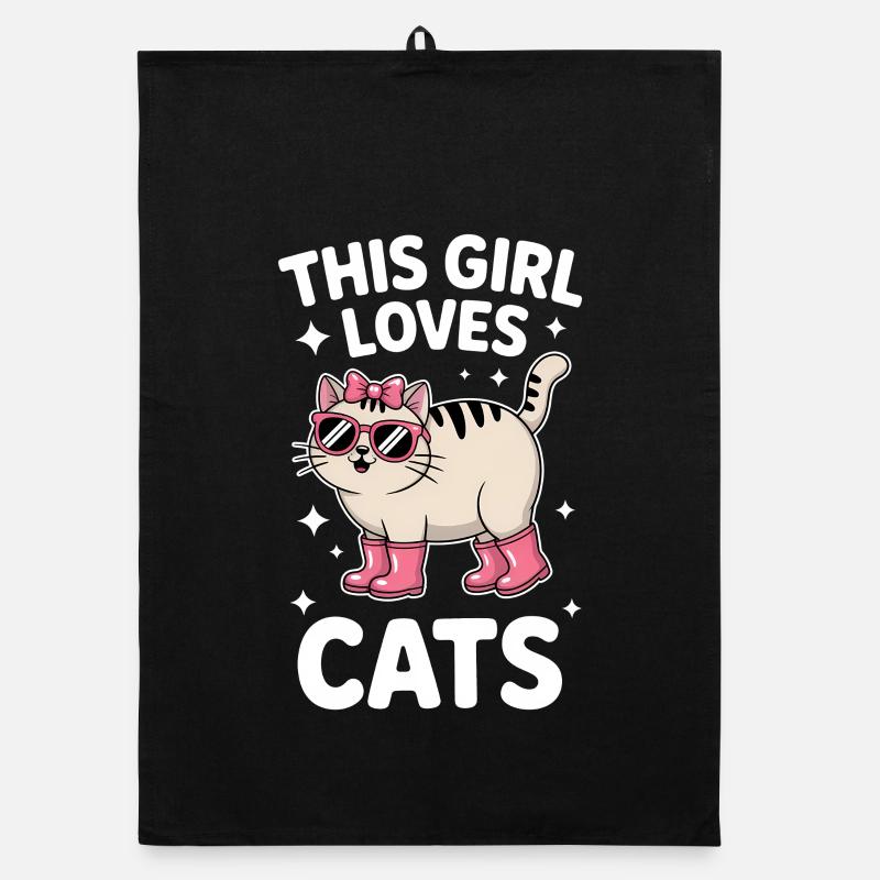 Katzen Spruch Lustiges Katzen Geschenk Organic Geschirrtuch