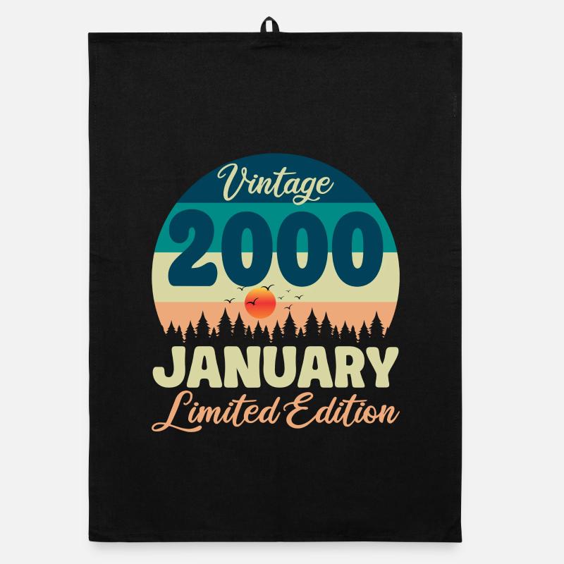 Birthday January 2000 Gift Vintage Limited Organic dish towel