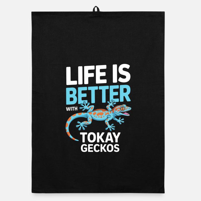 Das Leben ist besser mit Tokay-Geckos Organic Geschirrtuch