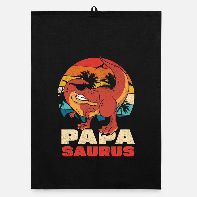 Papasaurus Retro Sunset Torchon bio