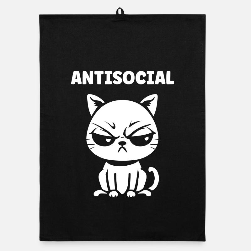 Chat antisocial noir blanc Torchon bio