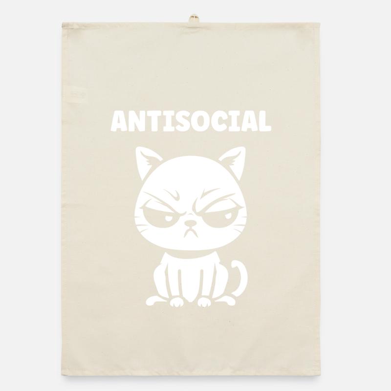 Chat antisocial noir blanc Torchon bio