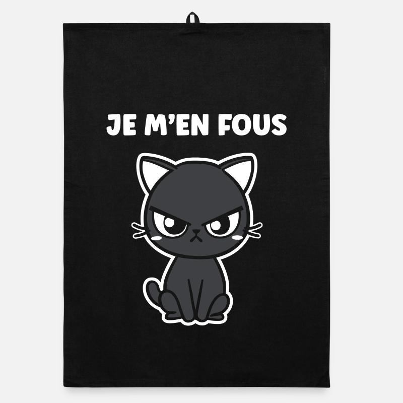 Grummelige schwarze Katze Organic Geschirrtuch