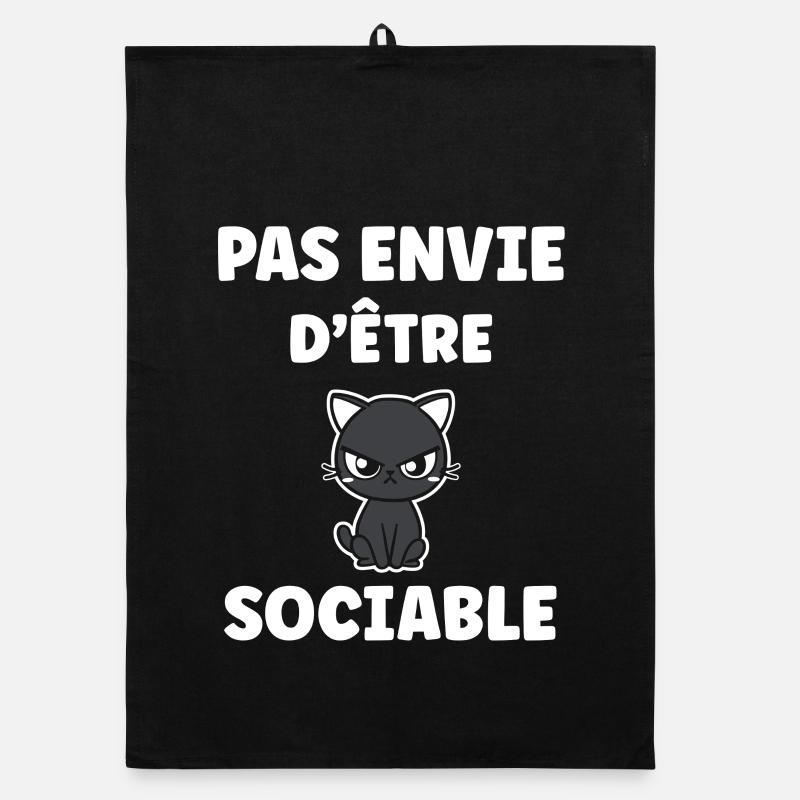 Pas envie d'être sociable - Chat grognon Organic dish towel
