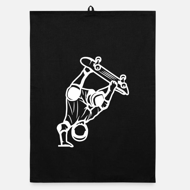 Skateboarder Drawing Organic dish towel