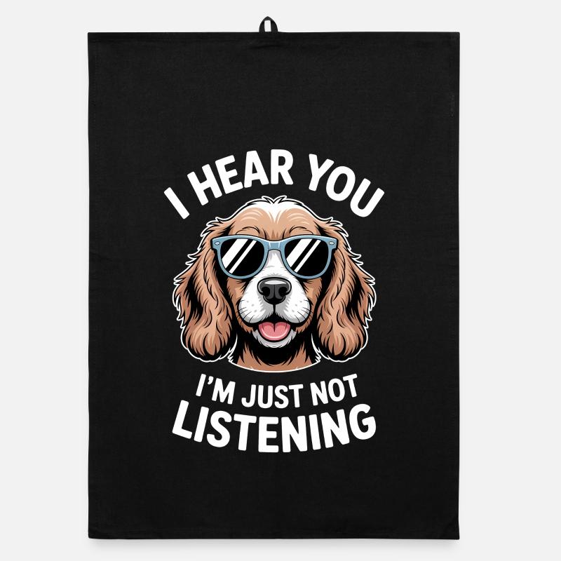Cocker Spaniel Spruch Witz Cocker Spaniel Geschenk Organic Geschirrtuch