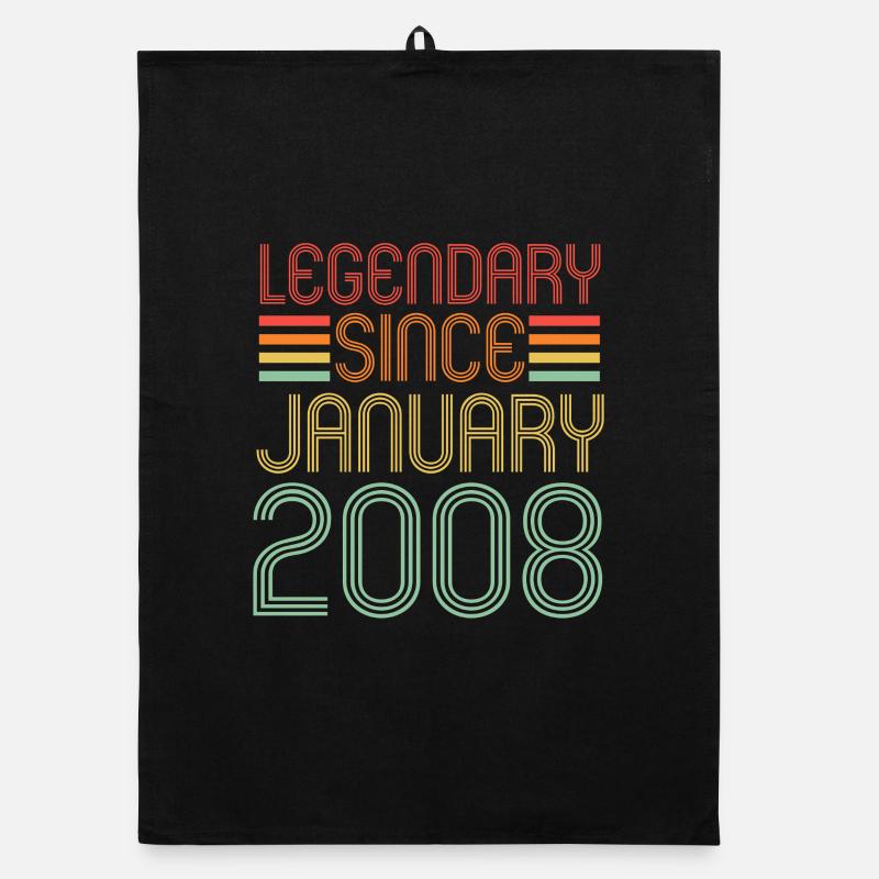 Legendary since January 2008, Retro, Geburtstag Organic Geschirrtuch