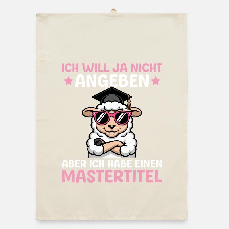 Masterprüfung bestanden Studentin Master Abschluss Organic Geschirrtuch