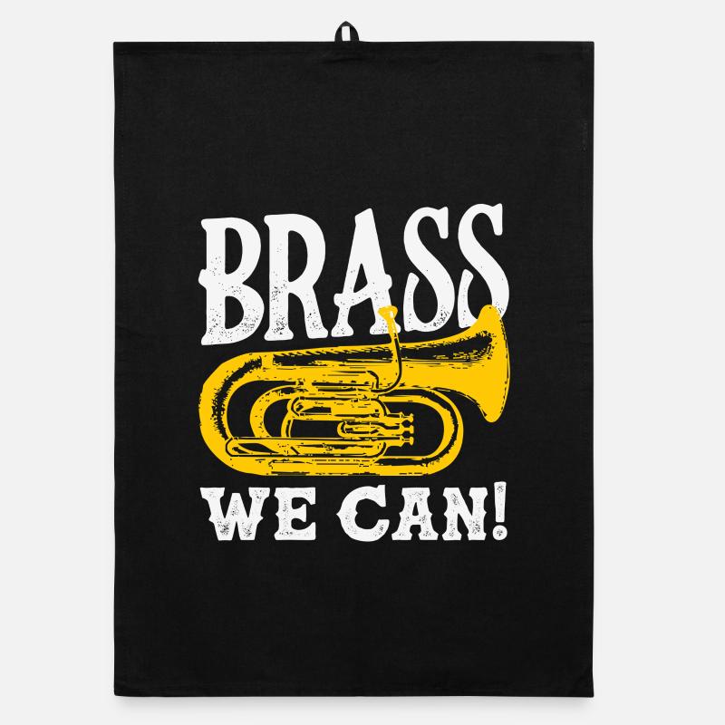 Vintage Euphonium Player Organic dish towel