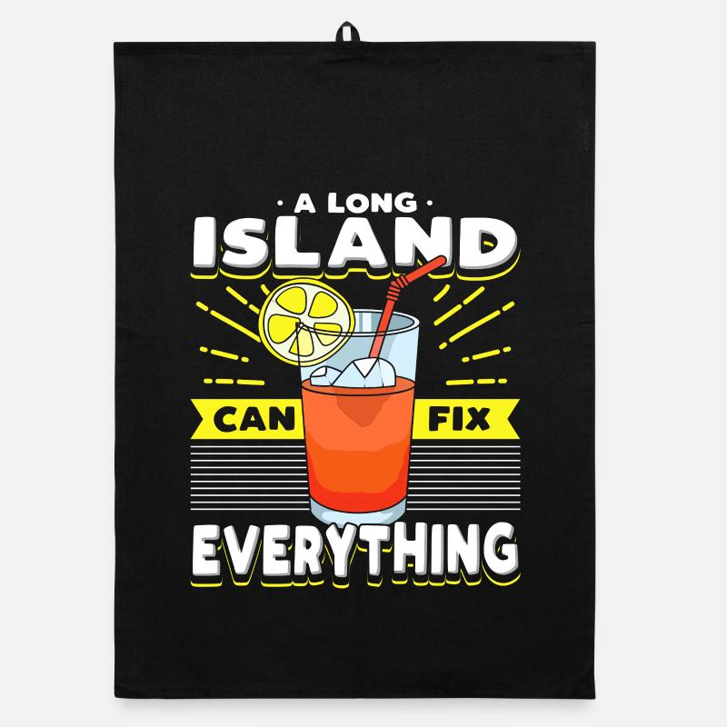 Long Island Can Fix Everything Cocktail Art Tee Organic Geschirrtuch