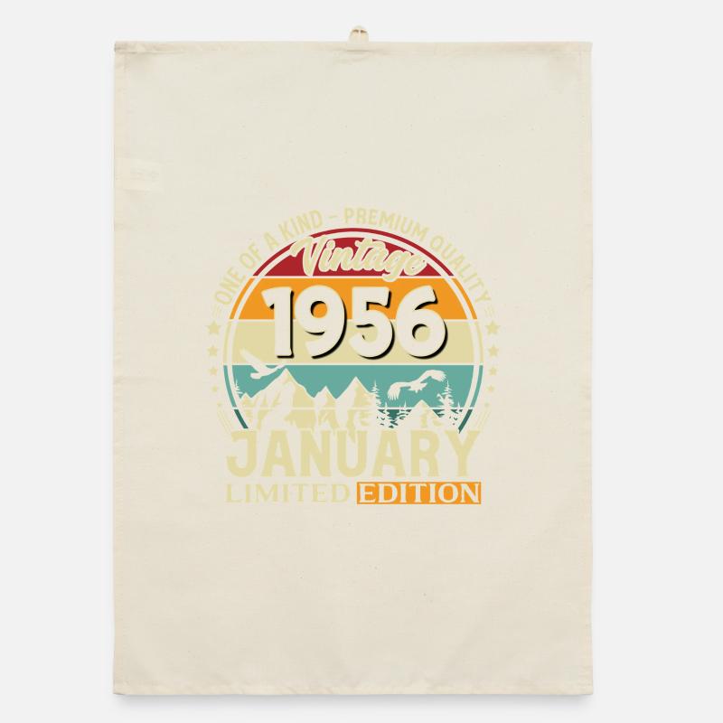 70e anniversaire Millésime de janvier 1956 Torchon bio