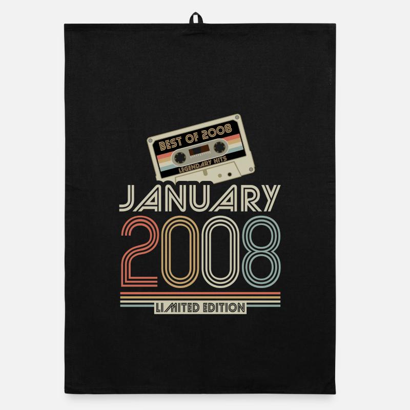 Legendary since January 2008, Retro, Geburtstag Organic Geschirrtuch