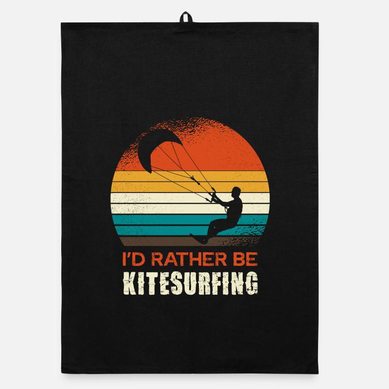 Kitesurfing Retro Circle Design Organic Geschirrtuch