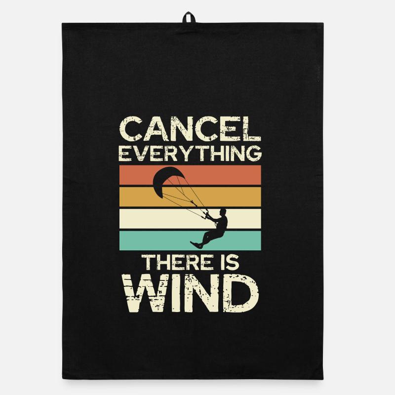 Cancel Everything There Is Wind - Organic Geschirrtuch - Schwarz