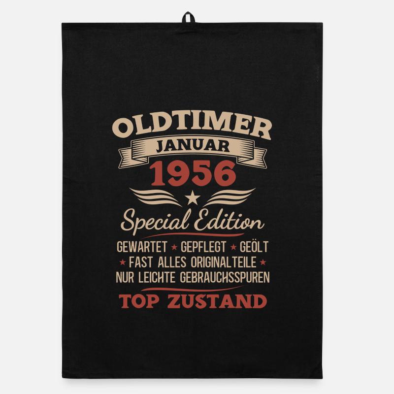 70. Geburtstag Geschenk Oldtimer Januar 1956 Organic Geschirrtuch
