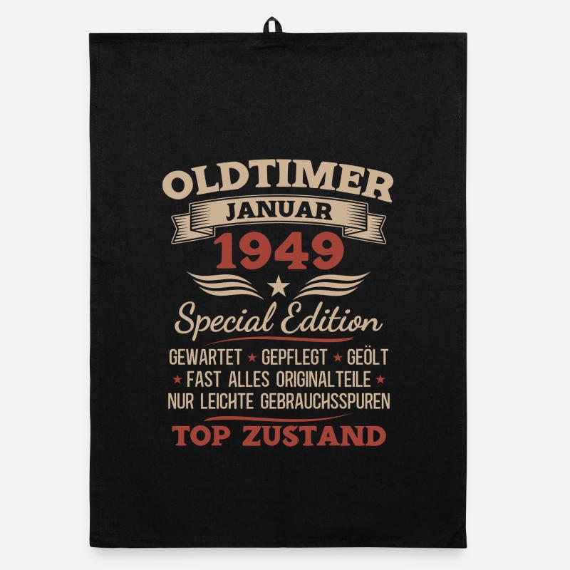 77. Geburtstag Geschenk Oldtimer Januar 1949 Organic Geschirrtuch