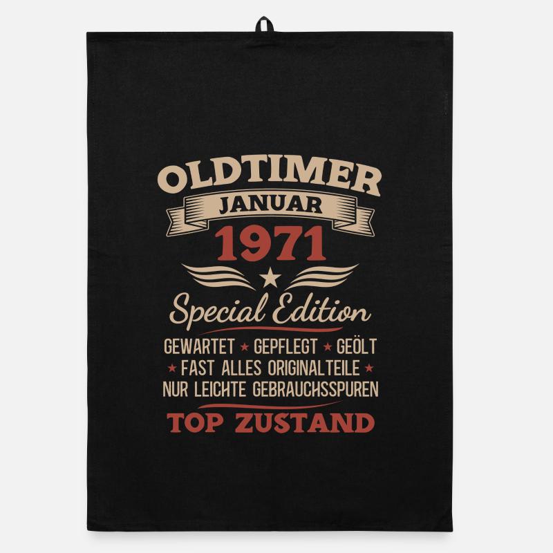 55. Geburtstag Geschenk Oldtimer Januar 1971 Organic Geschirrtuch