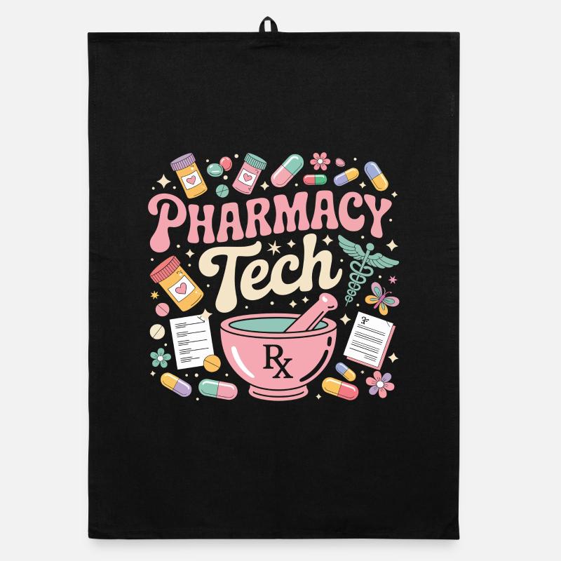PharmaTech Pharmacy Illustration Organic dish towel
