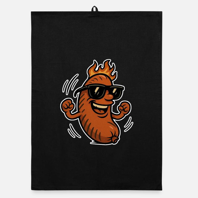 Bratwurst mit Sonnebrille Organic Geschirrtuch