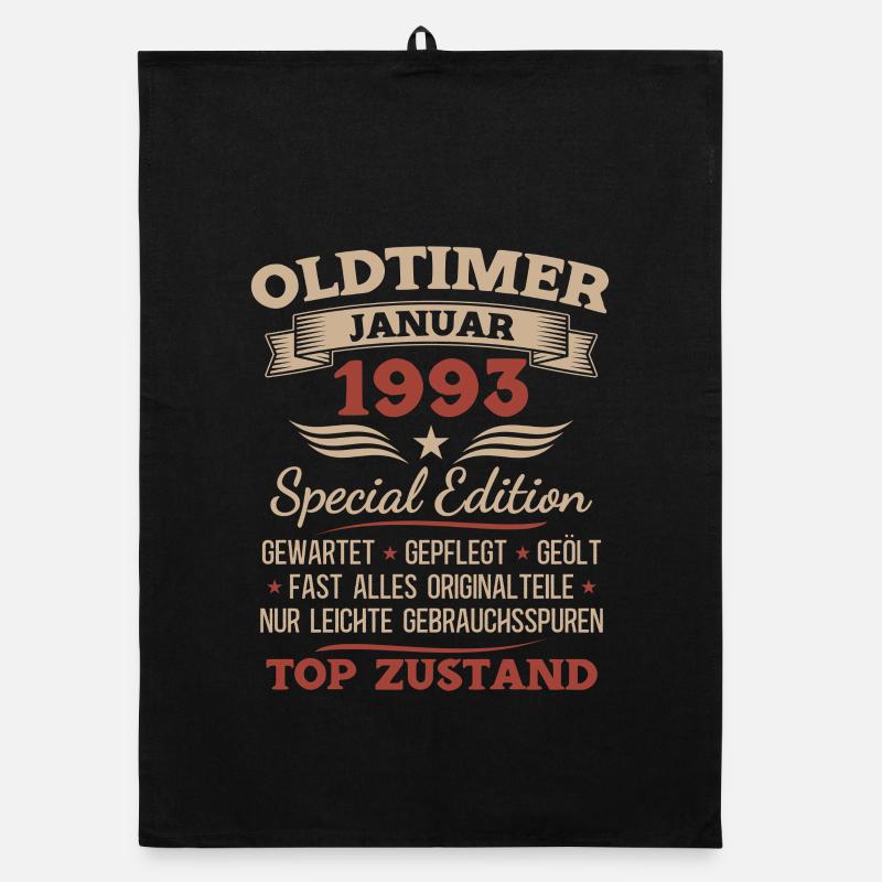 33rd Birthday Gift Classic Car January 1993 Organic dish towel