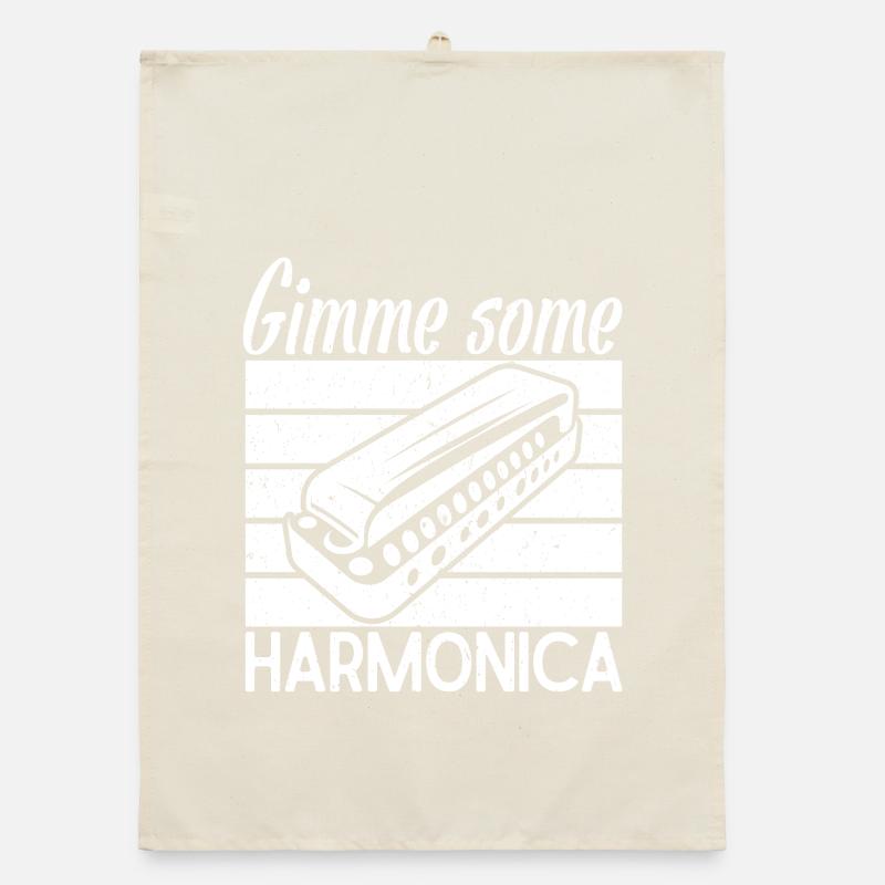 Harmonica Musican Gimme Some Harmonica Organic dish towel