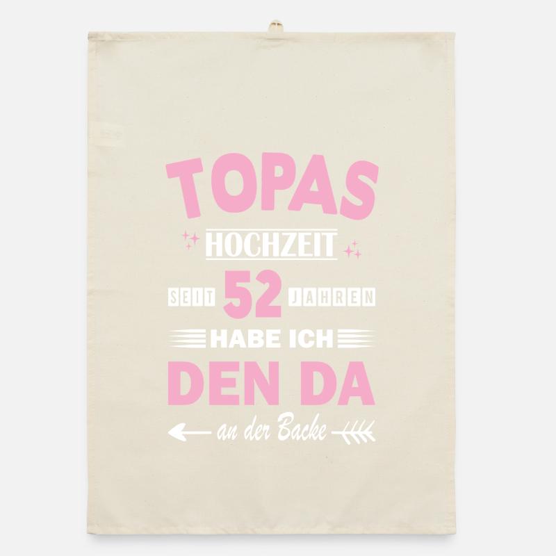 52 ans de relation Anniversaire de mariage Torchon bio