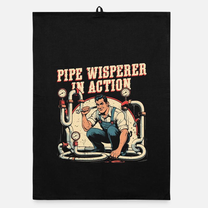 Rohrleger Rohrleitungsbauer Pipe Whisperer Organic Geschirrtuch