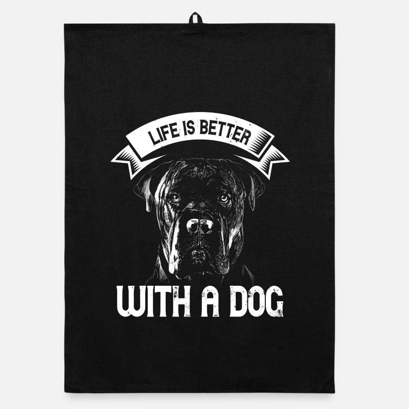 Life Is Better With a Dog – Cane Corso Design Organic dish towel