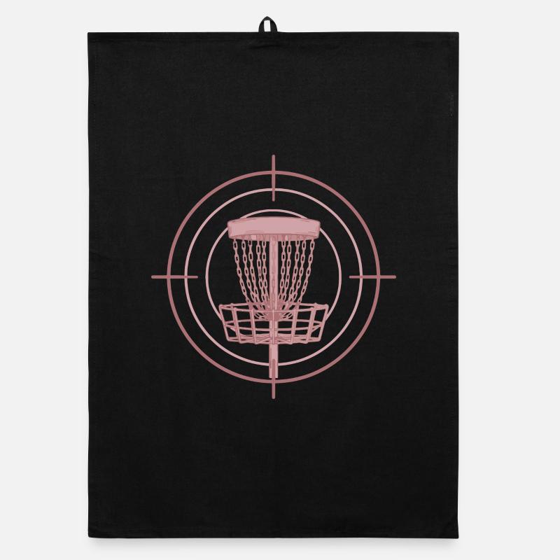 Disc Golf Basket Target Funny Disc Golfer Flying Organic dish towel