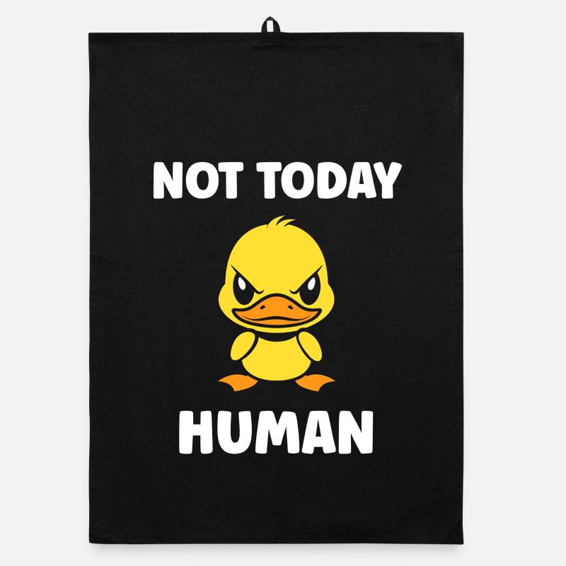 Furious Duck Not Today Human Organic dish towel
