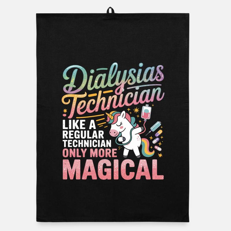 Technicien magique en dialyse Unicorn Torchon bio
