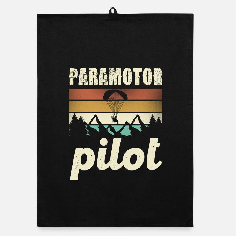 Paramotor Pilot Retro Sunset Organic dish towel