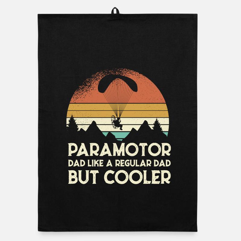 Paramotor Dad Retro Sunset Organic dish towel