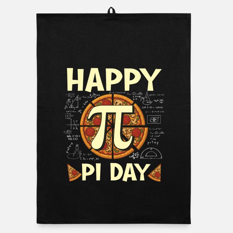 Happy Pi Day Funny Pizza Math Nerd  Organic dish towel